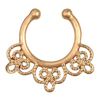 Cargar imagen en el visor de la galería, Fake Septum Piercing goldfarben Schleifen Geflecht Edelstahl - chic-net.de
