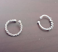 Load image into Gallery viewer, Fake Septum Piercing Nasenring Silber filigran 0.8mm - chic-net.de
