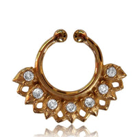 Load image into Gallery viewer, Fake Septum Piercing Nasenringe golden halbkreis Glitzer Steine Messing Brass - chic-net.de
