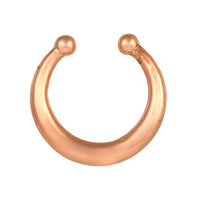 Load image into Gallery viewer, Fake Septum Piercing rosegolden Ring schlicht Kugeln Edelstahl Hufeisen - chic-net.de
