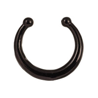 Load image into Gallery viewer, Fake Septum Piercing schwarz Ring schlicht Kugeln Edelstahl Hufeisen - chic-net.de
