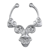 Cargar imagen en el visor de la galería, Fake Septum Piercing silberfarben Herzen Spiralen Tropfen mittig Edelstahl - chic-net.de
