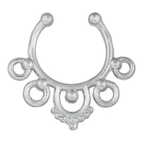 Cargar imagen en el visor de la galería, Fake Septum Piercing silberfarben Kugeln im Kreis Edelstahl - chic-net.de
