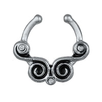 Cargar imagen en el visor de la galería, Fake Septum Piercing silberfarben zwei Schnörkel Spiralen Edelstahl - chic-net.de
