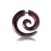 Load image into Gallery viewer, Fake Spirale Lobe Piercing Edelstahl Ohrstecker Dehnschnecke Holz Ohrring Dehner - chic-net.de
