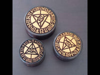 Cargar imagen en el visor de la galería, Flesh Plug Auge Dreieck Zeichen Rand Holz Sonoholz Jackfrucht double flared - chic-net.de
