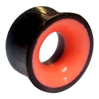 Cargar imagen en el visor de la galería, Flesh Plug Eisenholz Holz dunkel double flared pink Resin Inlay Ohr Piercing - chic-net.de
