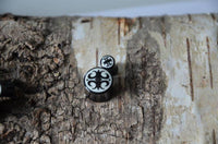 Cargar imagen en el visor de la galería, Flesh Plug Horn Auge Kreuz Bone Inlay double flared - chic-net.de
