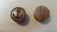 Load image into Gallery viewer, Flesh Plug Teakholz Anker Seil Ring double flared Lobe Dehner braun Gravur - chic-net.de
