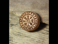 Load image into Gallery viewer, Flesh Plug Teakholz Vegvisir Runen Ring double flared - chic-net.de
