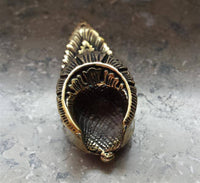 Cargar imagen en el visor de la galería, Flesh Tunnel antik gold Messing zum Einhängen Flamme - chic-net.de
