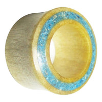 Cargar imagen en el visor de la galería, Flesh Tunnel Krokodilholz Rim Inlay dünn Türkis double flared - chic-net.de
