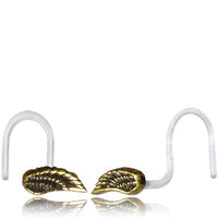 Load image into Gallery viewer, Nostril Piercing Messing Nasenstecker Screw Ende Bioflex 0,8 mm golden Steine - chic-net.de
