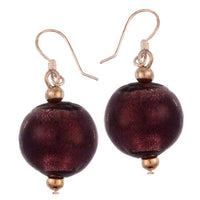 Cargar imagen en el visor de la galería, Glasohrringe Glitzer Kugel lila Silverfoil 925er Sterling Silber ca. 20 mm glänzend Ohrringe Glas - chic-net.de
