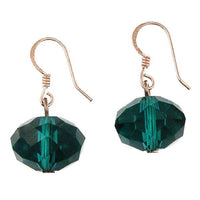 Cargar imagen en el visor de la galería, Glasohrringe türkis facettiert Glitzer Kugel flach 925er Silber ca.13 mm Ohrringe Glas - chic-net.de
