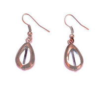 Load image into Gallery viewer, Glasperlen Ohrringe Tropfen transparent kupfer Ohrhänger Messing Damen Schmuck nickelfrei - chic-net.de
