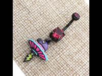 Load image into Gallery viewer, Glitzer Bauchnabel Piercing Edelstahl Zirkonia Ufo pink - chic-net.de
