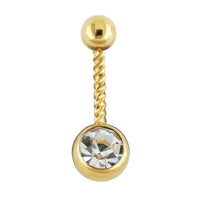 Load image into Gallery viewer, Glitzer Bauchnabel Piercing Zirkonia Edelstahl gedreht - chic-net.de
