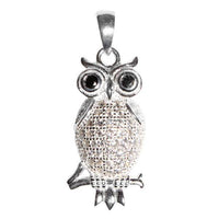 Load image into Gallery viewer, Glitzer Kristall Eule Ast Silberanhänger Anhänger 925er Silber Damen Schmuck - chic-net.de
