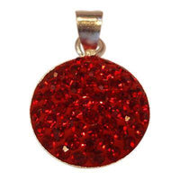 Load image into Gallery viewer, Glitzer Kristall Kreis rot Silberanhänger Anhänger 925er Silber Damen Schmuck - chic-net.de
