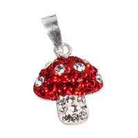 Load image into Gallery viewer, Glitzer Kristall Silberanhänger Fliegenpilz rot weiß Anhänger 925er Silber Damen Schmuck - chic-net.de
