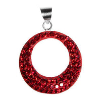 Load image into Gallery viewer, Glitzer Kristall Silberanhänger Kreis Ausstanzung Anhänger 925er Silber Damen Schmuck - chic-net.de
