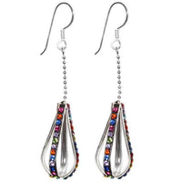 Cargar imagen en el visor de la galería, Glitzer Kristall Silberohrringe Tropfen Kette bunt Ohrringe 925er Silber Damen Schmuck - chic-net.de
