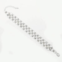 Cargar imagen en el visor de la galería, Glitzer Zirkonia Armband weiß dreilagig Brass Silber verstellbar Damen Armbänder - chic-net.de
