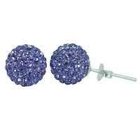 Load image into Gallery viewer, Glitzerkugel Amethyst lila 10 mm Kristall Silberohrstecker Ohrstecker 925er Silber Damen Glitzer - chic-net.de
