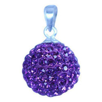 Load image into Gallery viewer, Glitzerkugel Amethyst lila 12 mm Kristall Silberanhänger Anhänger 925er Silber Damen Glitzer Schmuck - chic-net.de
