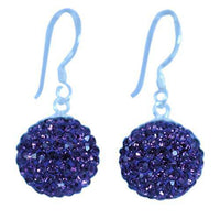 Load image into Gallery viewer, Glitzerkugel Amethyst lila 12 mm Kristall Silberohrringe Ohrringe 925er Silber Damen Glitzer Schmuck - chic-net.de
