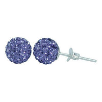 Load image into Gallery viewer, Glitzerkugel Amethyst lila 8 mm Kristall Silberohrstecker Ohrstecker 925er Silber Damen Glitzer - chic-net.de
