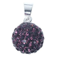 Load image into Gallery viewer, Glitzerkugel Burgundy dunkel lila 14 mm Kristall Silberanhänger Anhänger 925er Silber Damen Glitzer - chic-net.de
