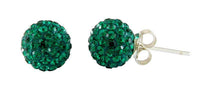 Load image into Gallery viewer, Glitzerkugel Emerald grün 6 mm Kristall Silberohrstecker Ohrstecker 925er Silber Damen Glitzer - chic-net.de
