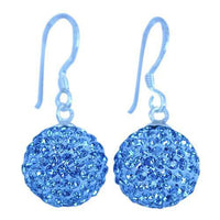 Load image into Gallery viewer, Glitzerkugel hellblau 12 mm Kristall Ohrringe 925er Sterling Silber Damen Glitzer Schmuck Kugel - chic-net.de

