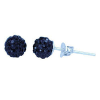 Load image into Gallery viewer, Glitzerkugel jet schwarz 6 mm Kristall Ohrstecker Ohrringe 925er Silber Damen Glitzer Schmuck - chic-net.de
