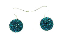 Cargar imagen en el visor de la galería, Glitzerkugel Kristall türkis 8 mm Ohrringe 925er Silber Glitzer Schmuck Kugel - chic-net.de
