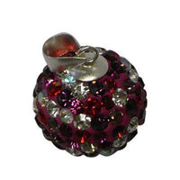 Load image into Gallery viewer, Glitzerkugel lila weiß Damen Anhänger Kristallkugel ca.16mm Ø Fassung 925er Sterlingsilber - chic-net.de
