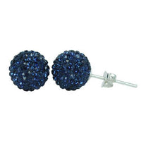 Load image into Gallery viewer, Glitzerkugel montana blau 10 mm Kristall Ohrstecker Ohrringe 925er Silber Damen Glitzer Schmuck - chic-net.de

