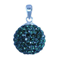 Cargar imagen en el visor de la galería, Glitzerkugel montana blau 10 mm Kristall Silberanhänger Anhänger 925er Silber Damen Glitzer Schmuck - chic-net.de
