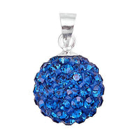 Load image into Gallery viewer, Glitzerkugel montana blau 12 mm Kristall Silberanhänger Anhänger 925er Silber Damen Glitzer Schmuck - chic-net.de
