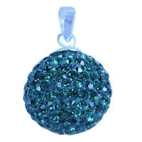 Cargar imagen en el visor de la galería, Glitzerkugel montana blau 14 mm Kristall Silberanhänger Anhänger 925er Silber Damen Glitzer Schmuck - chic-net.de
