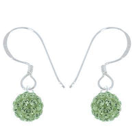 Load image into Gallery viewer, Glitzerkugel oliv grün 6 mm Kristall Ohrringe 925er Sterling Silber Damen Glitzer Schmuck Kugel - chic-net.de
