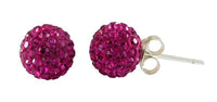 Load image into Gallery viewer, Glitzerkugel pink magenta 6 mm Kristall Silberohrstecker Ohrstecker 925er Silber Damen Glitzer - chic-net.de
