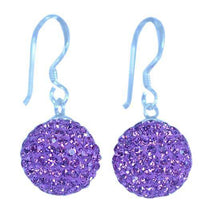 Load image into Gallery viewer, Glitzerkugel rosa 12 mm Kristall Ohrringe Ohrhänger 925er Sterling Silber Damen Glitzerschmuck Kugel - chic-net.de
