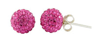 Load image into Gallery viewer, Glitzerkugel rosa 8 mm Kristall Ohrstecker Ohrringe 925er Silber Damen Glitzer Schmuck - chic-net.de
