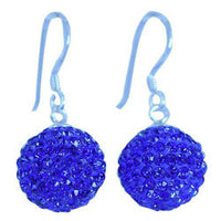 Load image into Gallery viewer, Glitzerkugel safir blau 12 mm Kristall Silberohrringe Ohrringe 925er Silber Glitzer Schmuck Kugel - chic-net.de
