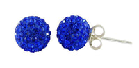 Load image into Gallery viewer, Glitzerkugel safir blau 8 mm Kristall Ohrstecker Ohrringe 925er Silber Damen Glitzer Schmuck - chic-net.de
