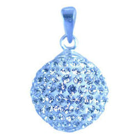 Load image into Gallery viewer, Glitzerkugel weiß 14 mm Kristall Silberanhänger Anhänger 925er Silber Damen Glitzer Schmuck - chic-net.de
