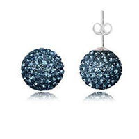 Load image into Gallery viewer, Glitzerschmuckset Black Diamond grau Kristall Glitzerkugel Anhänger Ohrstecker Zirkonia 925 Silber - chic-net.de
